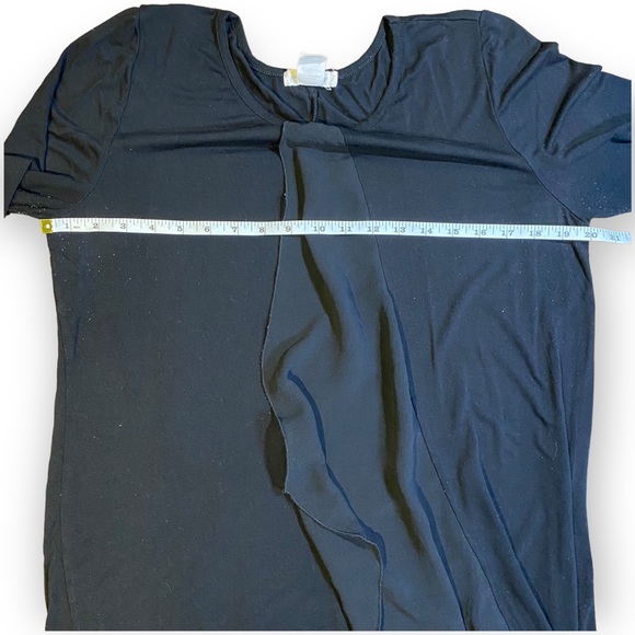 2for$25 Pebble & Stone Asymmetrical Black Tunic Top w Ruffle Detail Size Large - Picture 4 of 8